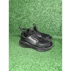 Nike Flex Runner Toddler Kid Size 10C Black Running Shoes Comfy Slip On Sneakers